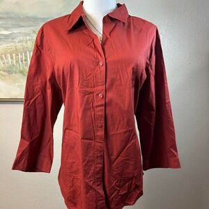 Covington Rust Red Stretch Button Up Shirt -‎ Size 18